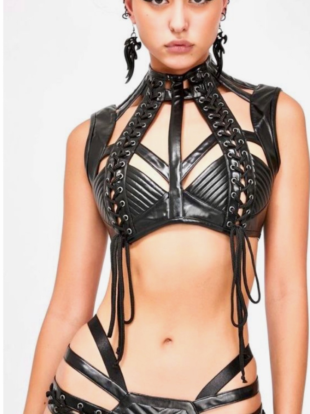Rude Awakening Harness Bra top and bottoms.